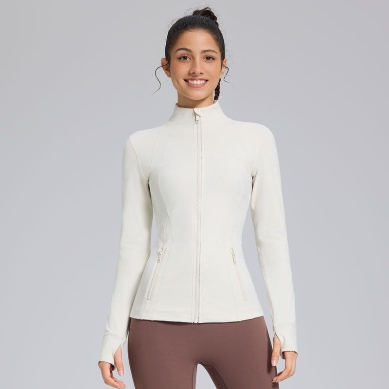 Lululemon Define Jacket: Women Stand Collar Zip Up Workout Jacket, Slim Fit Athletic Yoga Jacket with Thumb Holes & Zipper Pockets for Gym Running Training - Image 2