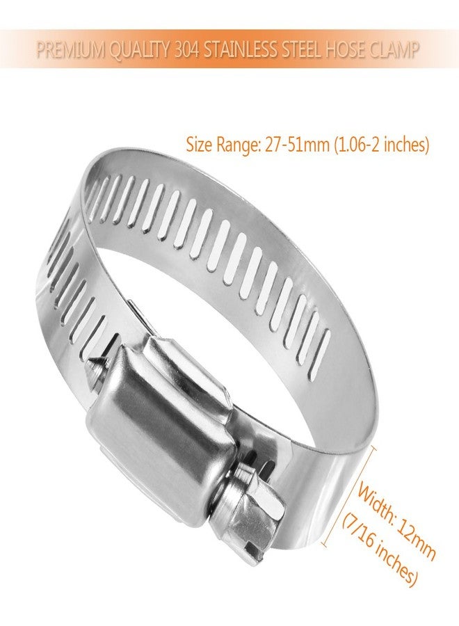 LOKMAN 20 Pack Stainless Steel Hose Clamp Adjustable 1-1/8'' - 2'' (27-51mm) Worm Gear Hose Clamp, Metal Fuel Line Pipe Clamp for Plumbing, Automotive And Mechanical Application - Image 3
