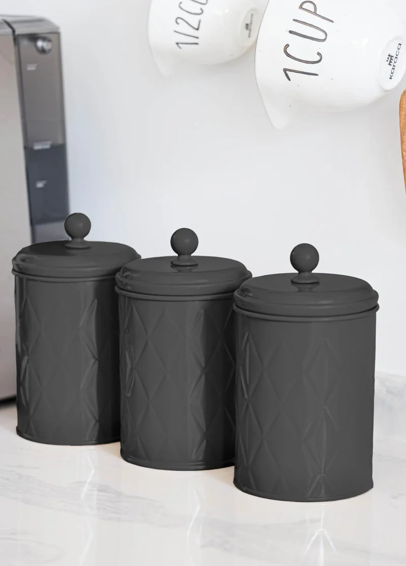 THE MIA Prizma Tea Sugar Coffee Jar Black 1 Lt