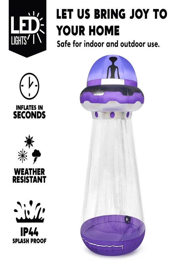 Joiedomi Halloween Inflatable UFO Decoration, 9 FT Tall Giant Halloween Blow Ups UFO Alien Decorations with Built-in LEDs for Outdoor Yard Decor - Image 3