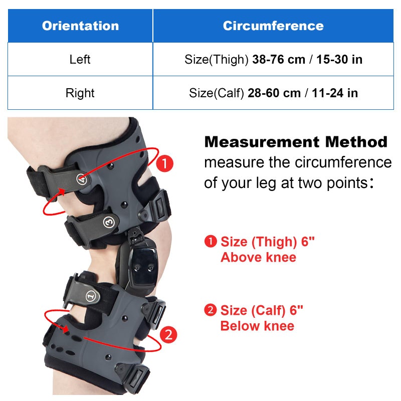 EZWORK OA Unloader Knee Brace - Arthritis Pain Relief, Osteoarthritis, Bone on Bone Knee Joint Pain, Cartilage Defect Repair, Avascular Necrosis Hinged,Degeneration (Gray Right) - Image 5