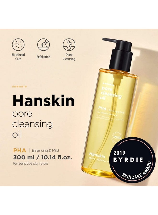 Hanskin زيت تنظيف المسام منظف لطيف للرؤوس السوداء ومزيل مكياج للبشرة الحساسة [Pha] (10.14 أونصة)  - Image 3