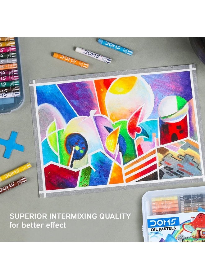 DOMS 50 Shades Oil Pastel With Case|Smooth Color Intermixing For Better Effect|Bright&Intense Colors|Free Scrapping Tool|Non-Toxic&Safe For Childrens|Pack Of 1|Multicolor - Image 2