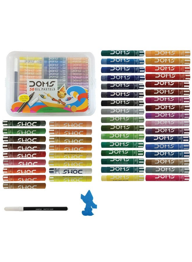 DOMS 50 Shades Oil Pastel With Case|Smooth Color Intermixing For Better Effect|Bright&Intense Colors|Free Scrapping Tool|Non-Toxic&Safe For Childrens|Pack Of 1|Multicolor - Image 1