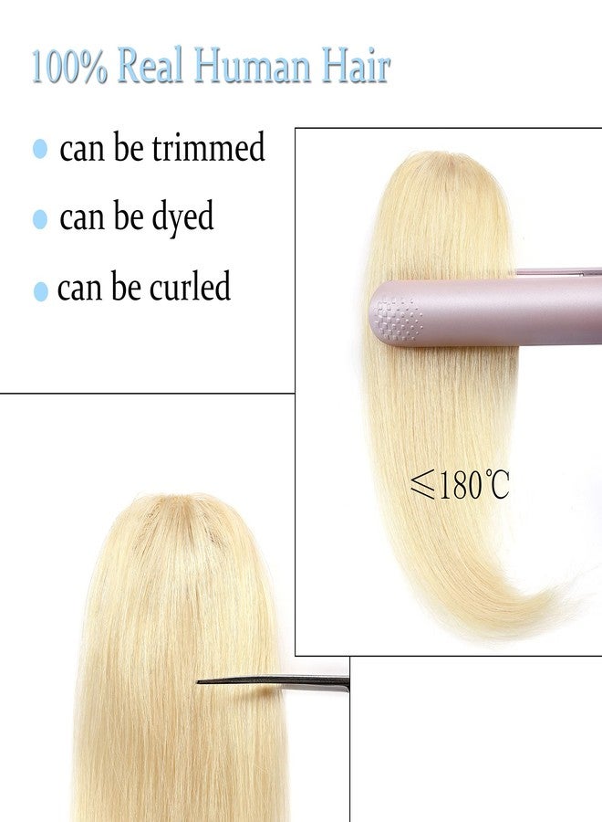 سيجو غرة جانبية من سيجو، مشابك شعر، شعر بشري طبيعي 100%، 10 بوصات، قطعتان، غرة فرنسية مموجة، مظهر طبيعي، 15 غرام/قطعة، أشقر بلاتيني - Image 5