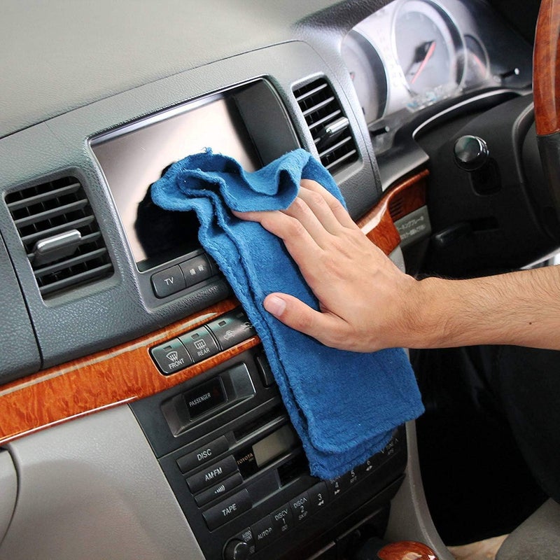 Simpli-Magic Cotton Shop Towels 14"x12" (90 Pack) â€“ Reusable Cleaning Shop Rags for Automobiles, Industries, Garage and Homes (Blue) - Image 5