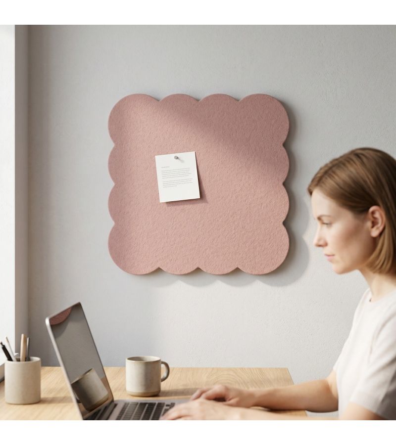 1pc Cloud Shaped Felt Bulletin Board 11.8 By 11.8 Inch Light Pink Self Adhesive Foldable Decorative Vision Board For Office Wall Decor Room Cork Board Alternative Dartboard - Image 1