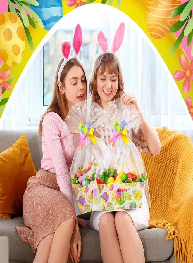 Funnymoom سلة هدايا من Funnymoom تحتوي على 6 بيضات عيد الفصح، فارغة مع كيس سيلوفان وشرائط سحب، مثالية لعيد الفصح السعيد، صندوق هدايا لحفلات الزفاف وأعياد الميلاد في فصل الربيع، مقاس 9.8 × 6.5 بوصة - Image 5