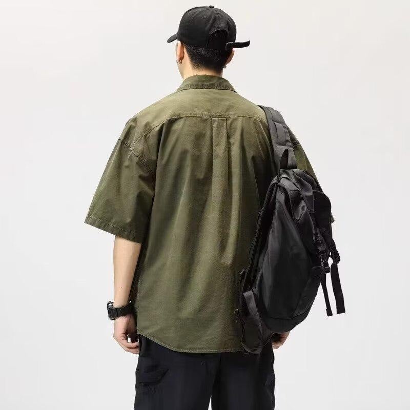 Summer Army Green Tactical Shirt Mens Green - Image 3