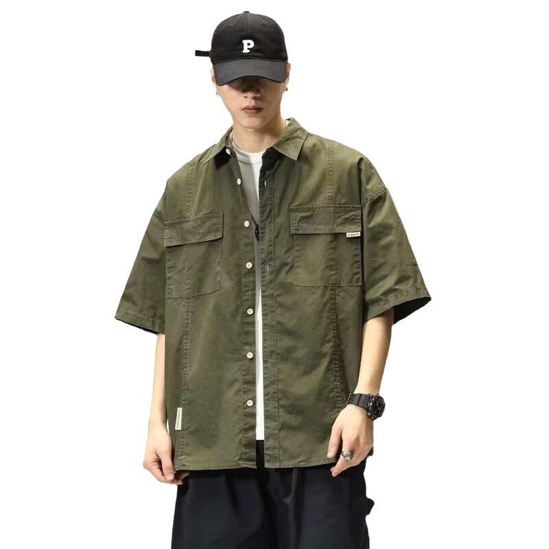 Summer Army Green Tactical Shirt Mens Green - Image 4