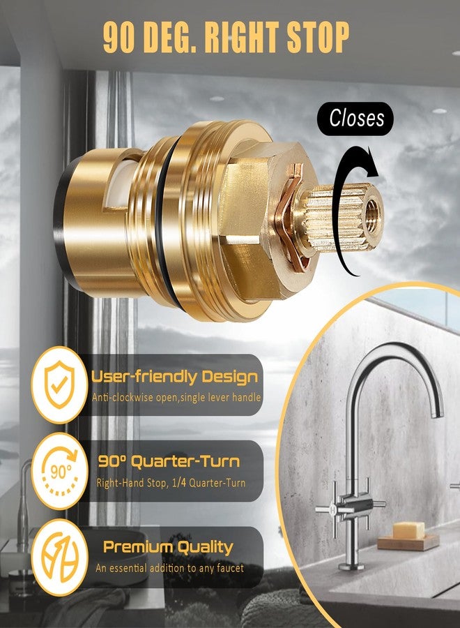 Camoo 45882000 خرطوشة ساخنة بديلة لخرطوشة سيراميك Grohe - 1/2 بوصة - 1/4 دورة - فتح عكس اتجاه عقارب الساعة، توقف 90 درجة باليد اليمنى. - Image 3