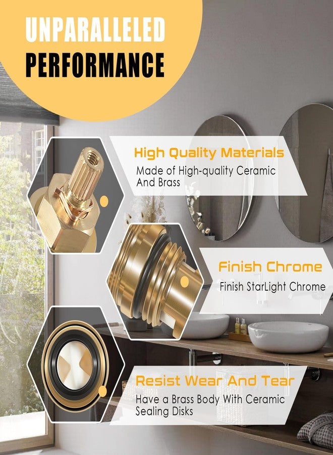 Camoo 45882000 خرطوشة ساخنة بديلة لخرطوشة سيراميك Grohe - 1/2 بوصة - 1/4 دورة - فتح عكس اتجاه عقارب الساعة، توقف 90 درجة باليد اليمنى. - Image 5