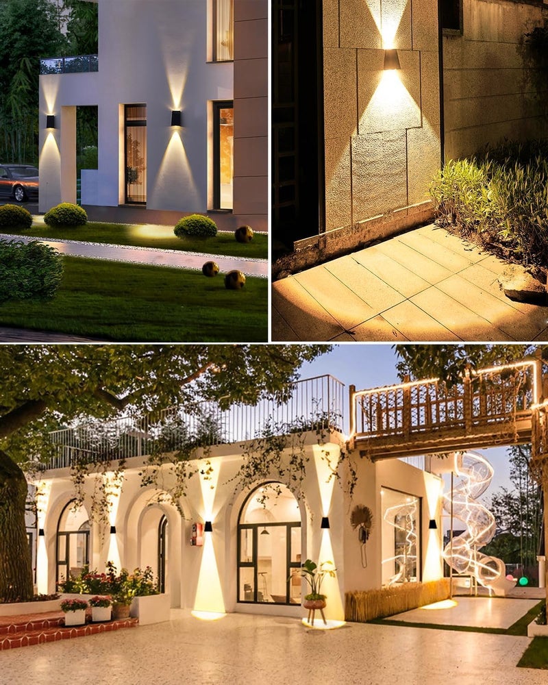 LITVERSE Solar Outdoor Wall Lights Up and Down 2 LED Outdoor Lamp Solar Wall Lights,IP65 Waterproof Patio Wall Light, Solar Exterior Lights for House Garage Garden (Warm White) Plastic - Image 5