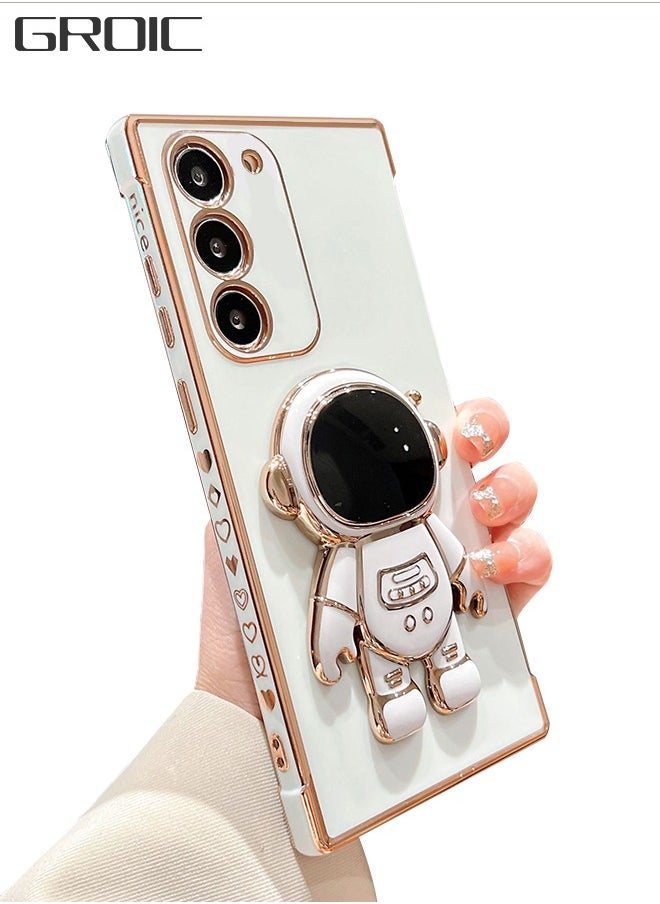 GROIC - Phone Case for Samsung Galaxy S23 6.1" 6D Electroplating Astronaut Phone Case Hidden Stand Protective Cover Astronaut Folding Bracket Phone Case with Camera Protector - Image 1