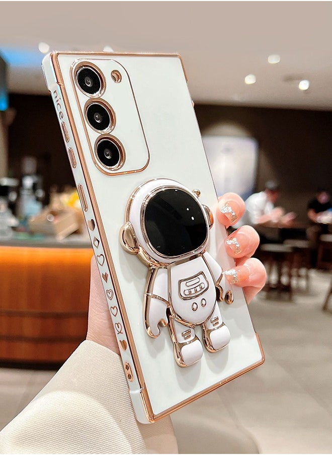 GROIC - Phone Case for Samsung Galaxy S23 6.1" 6D Electroplating Astronaut Phone Case Hidden Stand Protective Cover Astronaut Folding Bracket Phone Case with Camera Protector - Image 1