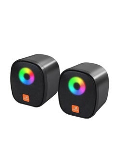 KISONLI X11 USB + AUX 3.5MM Speaker RGB Speaker for Computer, LAPTOP 3 WATT PER SPEAKER  WITH MODERN ERGONOMIC DESIGN PERFECT FOR YOUR COMPUTER  SETUP