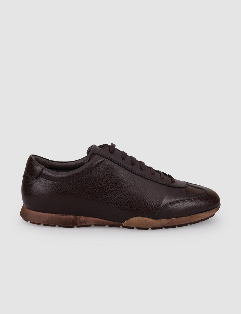 Cabani Leather Brown Lace-Up Men's Casual Shoes  - Image 1