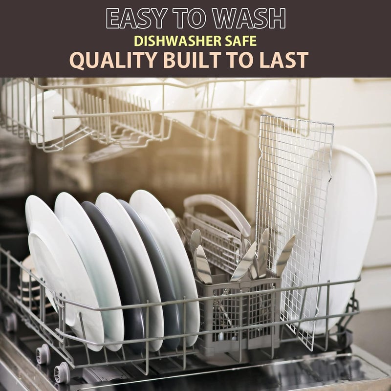 Briout Cooling Rack for Baking 2-Pack, 16x10 Inches Baking Rack, Thick Wire Cookie Rack for Cooking, Roasting, Grilling, Drying, Oven Safe, Fits Half Sheet Pan, Silver - Image 5
