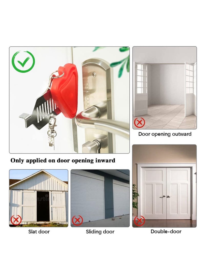 Zikra 2PCS Portable Door Lock Safety Door Lock Travel Add Extra Locks for Additional Safety and Privacy, Anti-Theft Safety and Privacy Lock for Home Apartment School - Image 3