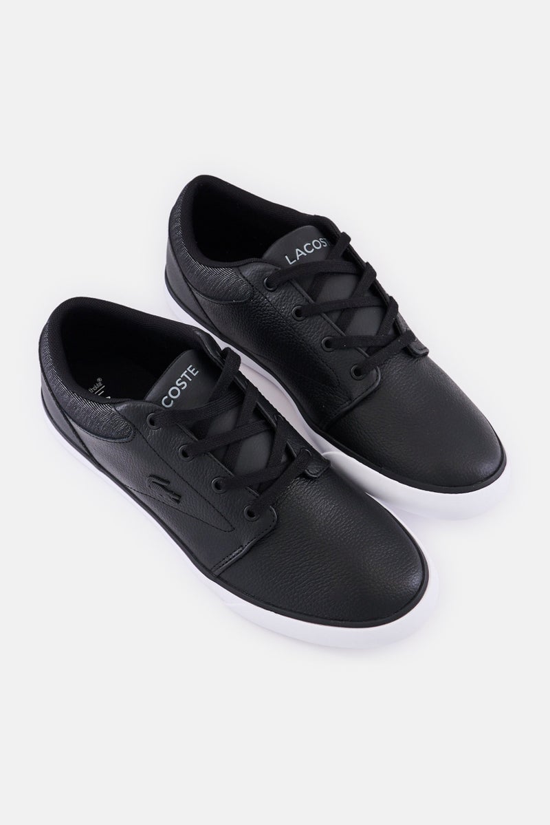 LACOSTE Men Brand Logo Lace Up Minzah 319 Casual Shoes, Black - Image 4
