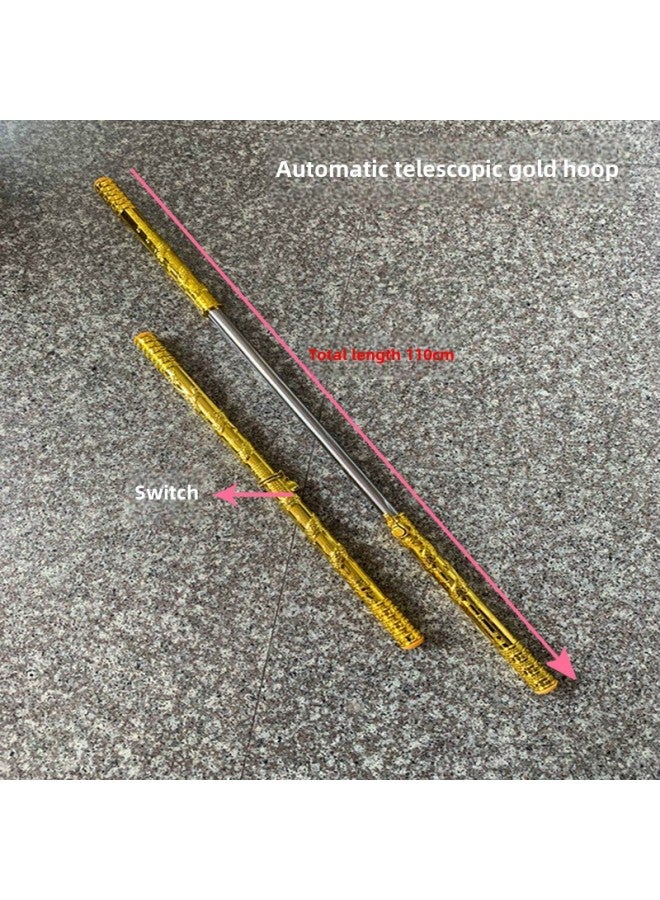 (Collection Of Swords) Children's Wooden Toys Samurai Sword Sword Green Dragon Sword Temple Fair Street Stall Selling Toys-Color:Automatic Retractable Hoop ]  - Image 1
