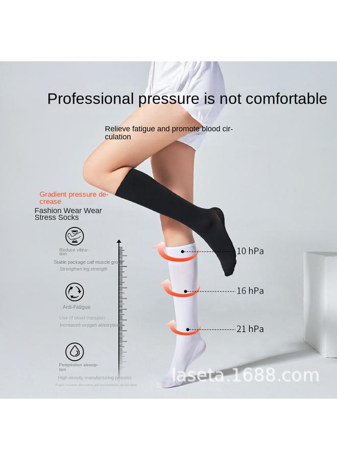 Bluejw Randa Compression Socks Technology Soothing Calf Socks Segmented Pressure Anti-edema Foot Massage Thin Leg Socks Tube Socks  - Image 3