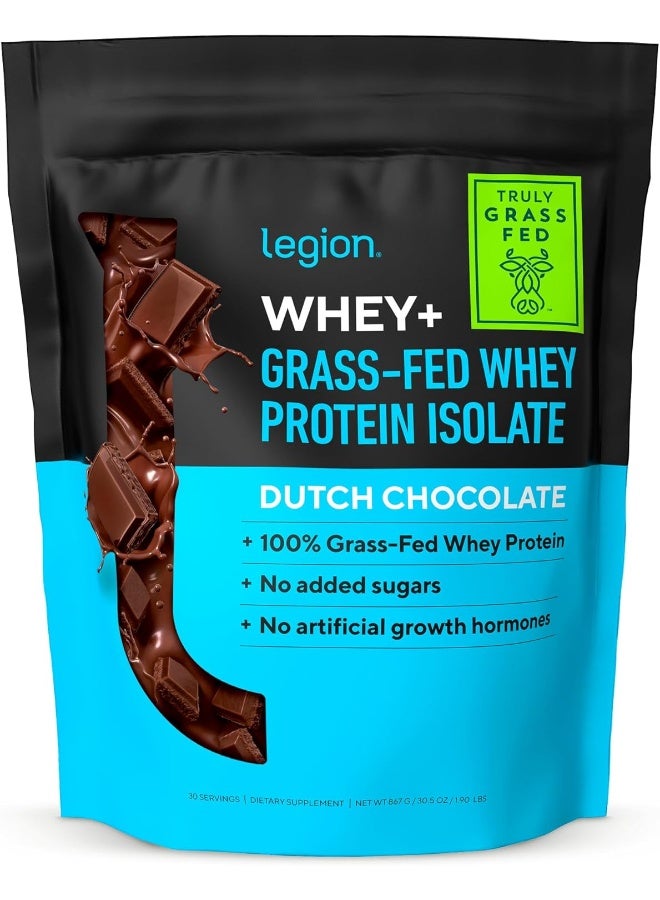 Legion Whey+ Chocolate Whey Isolate Protein Powder From Grass Fed Cows - Non-Gmo, Lactose Free, Sugar Free, Natural Whey Protein Isolate 30 Servings - Image 1