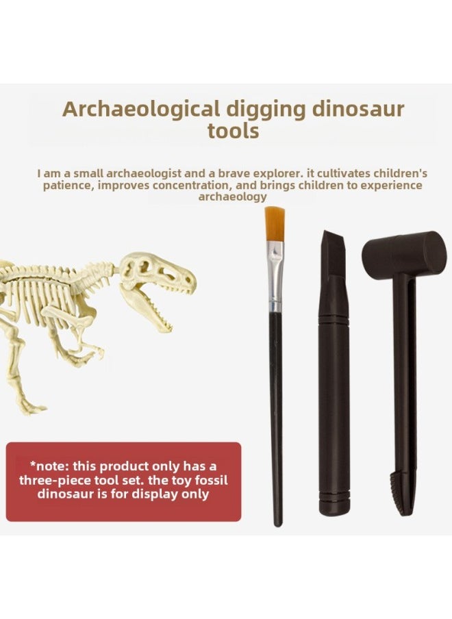 Generic - Children's Archaeological Fossil Digging Tools Brush Hammer Awl Gem Dinosaur Fossil Digging Accessories Three-Piece Set-Color:Archaeological Fossil Digging Tool Two-Piece Set - Image 1