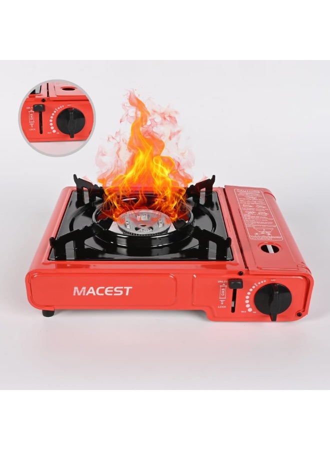 مايست موقد غاز محمول للتخييم باللون الأحمر - مثالي للتخييم والرحلات البرية - Image 2