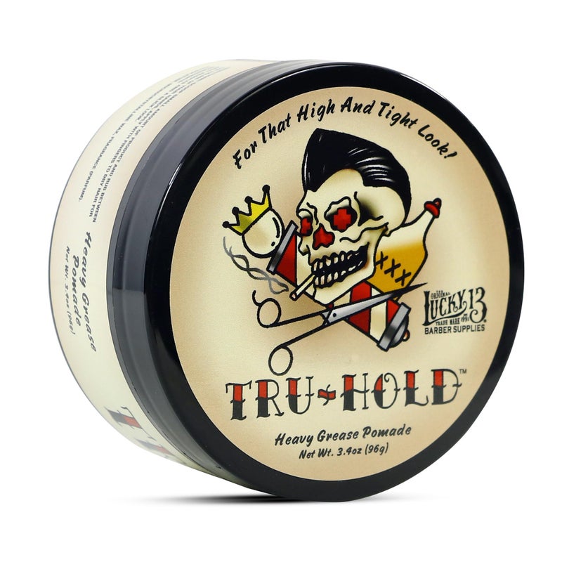 Lucky 13 Tru-Hold Heavy Grease Pomade 3.4oz | Oil Based | Heavy Hold | High Shine - Image 1