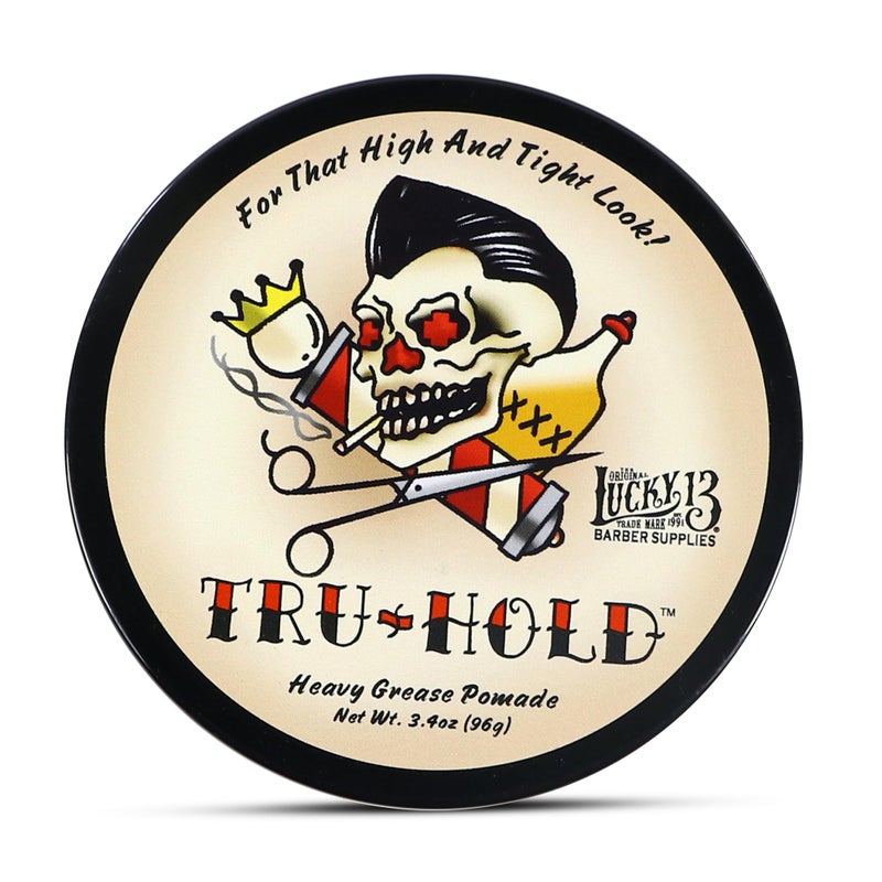 Lucky 13 Tru-Hold Heavy Grease Pomade 3.4oz | Oil Based | Heavy Hold | High Shine - Image 2