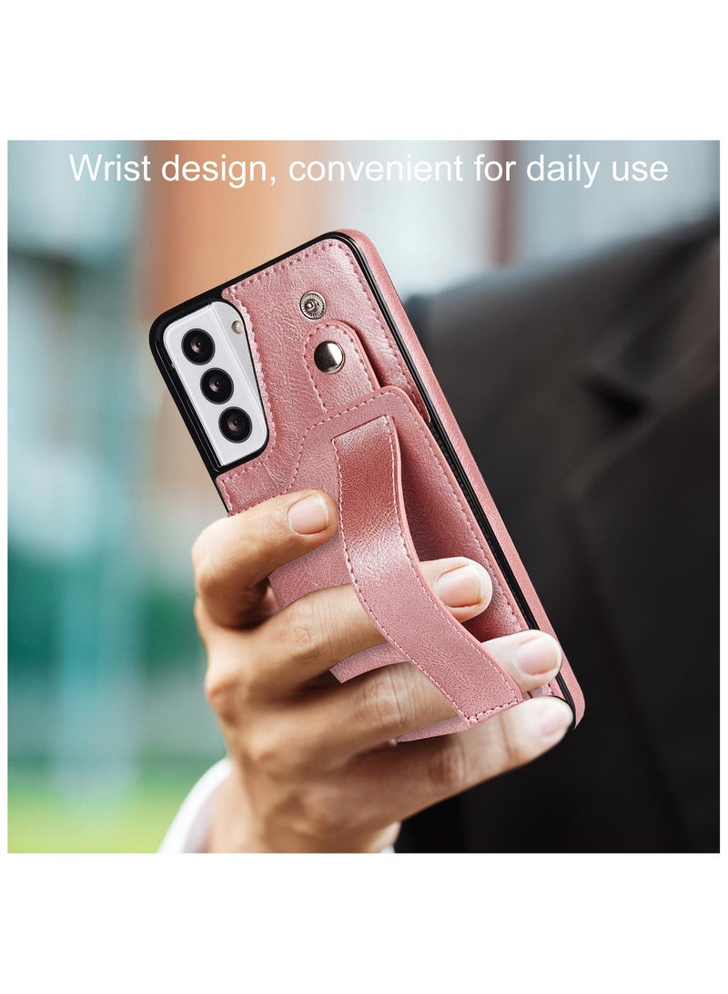 Captaintech Galaxy Note 20 Ultra wallet case, PU leather, wristband leather phone case - color: pink - Image 2