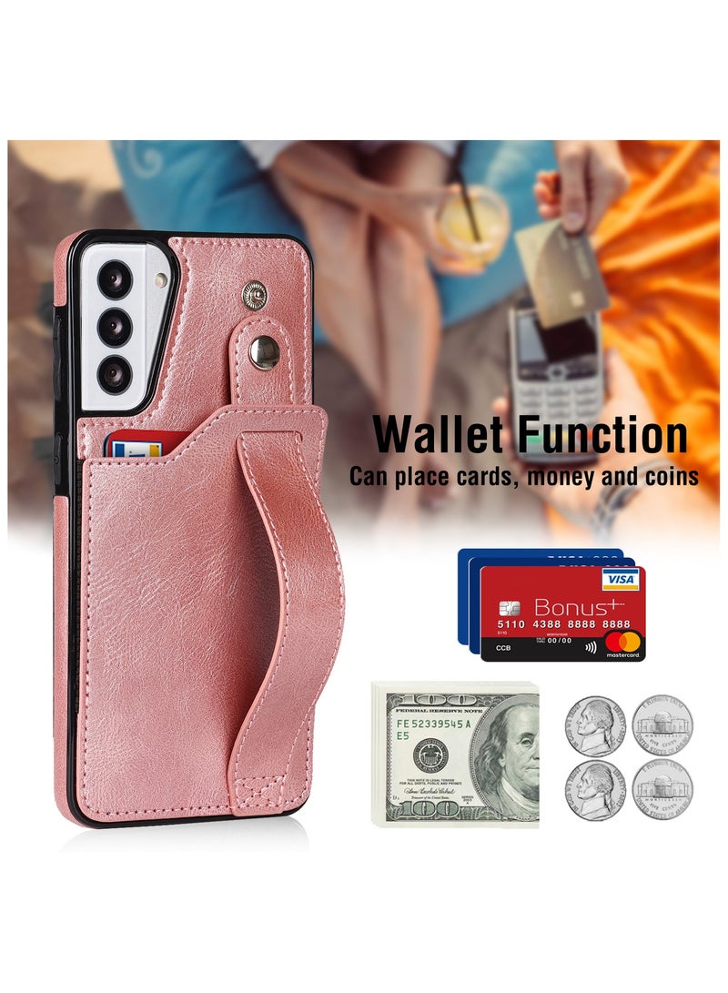 Captaintech Galaxy Note 20 Ultra wallet case, PU leather, wristband leather phone case - color: pink - Image 3