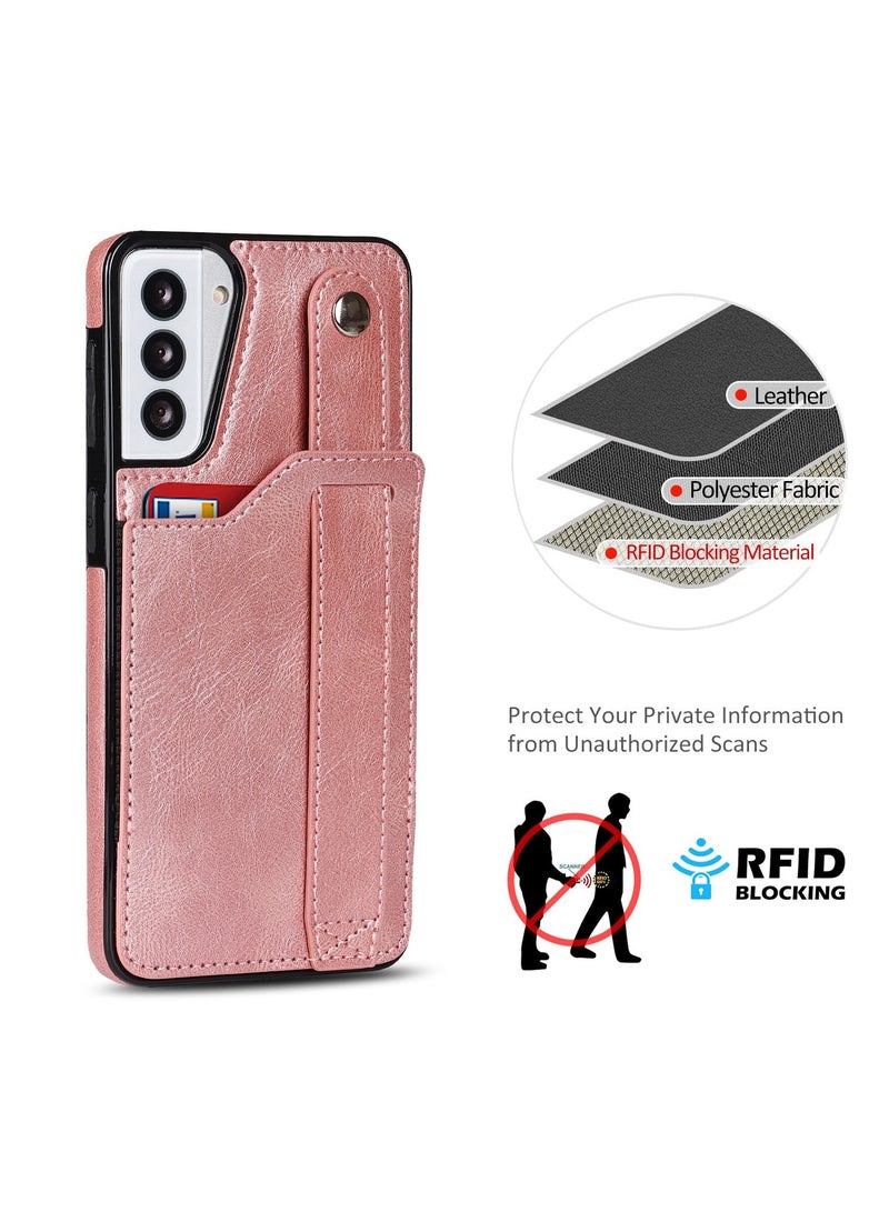 Captaintech Galaxy Note 20 Ultra wallet case, PU leather, wristband leather phone case - color: pink - Image 5