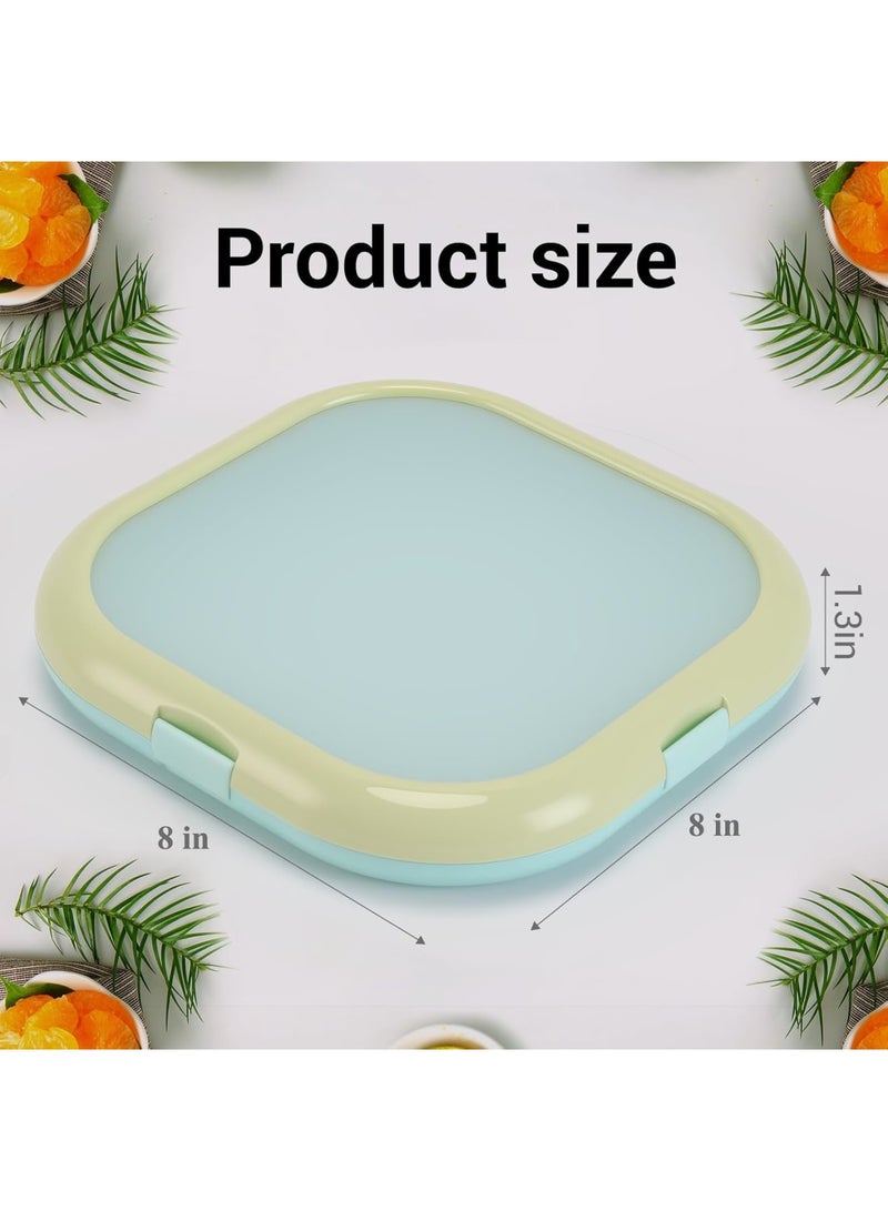 SYOSI Reusable Food Savers Set, Airtight Storage Containers for Avocados, Onions, Tomatoes & Sandwiches, BPA-Free Kitchen Organizers for Fruits, Garlic & Veggies (20.5 * 20.5 * 3.3cm, Blue and Green) - Image 3