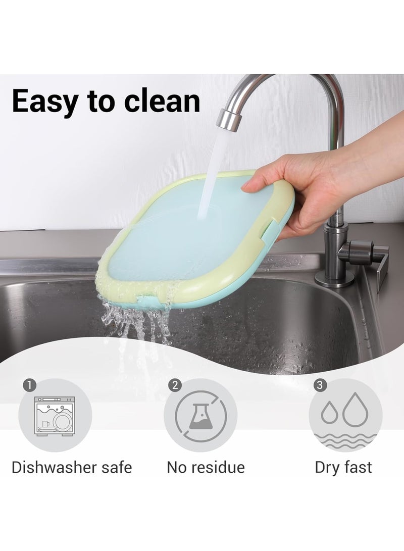 SYOSI Reusable Food Savers Set, Airtight Storage Containers for Avocados, Onions, Tomatoes & Sandwiches, BPA-Free Kitchen Organizers for Fruits, Garlic & Veggies (20.5 * 20.5 * 3.3cm, Blue and Green) - Image 5