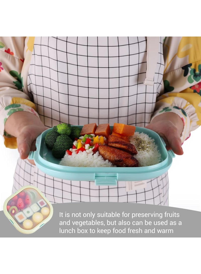 SYOSI Reusable Food Savers Set, Airtight Storage Containers for Avocados, Onions, Tomatoes & Sandwiches, BPA-Free Kitchen Organizers for Fruits, Garlic & Veggies (20.5 * 20.5 * 3.3cm, Blue and Green) - Image 2