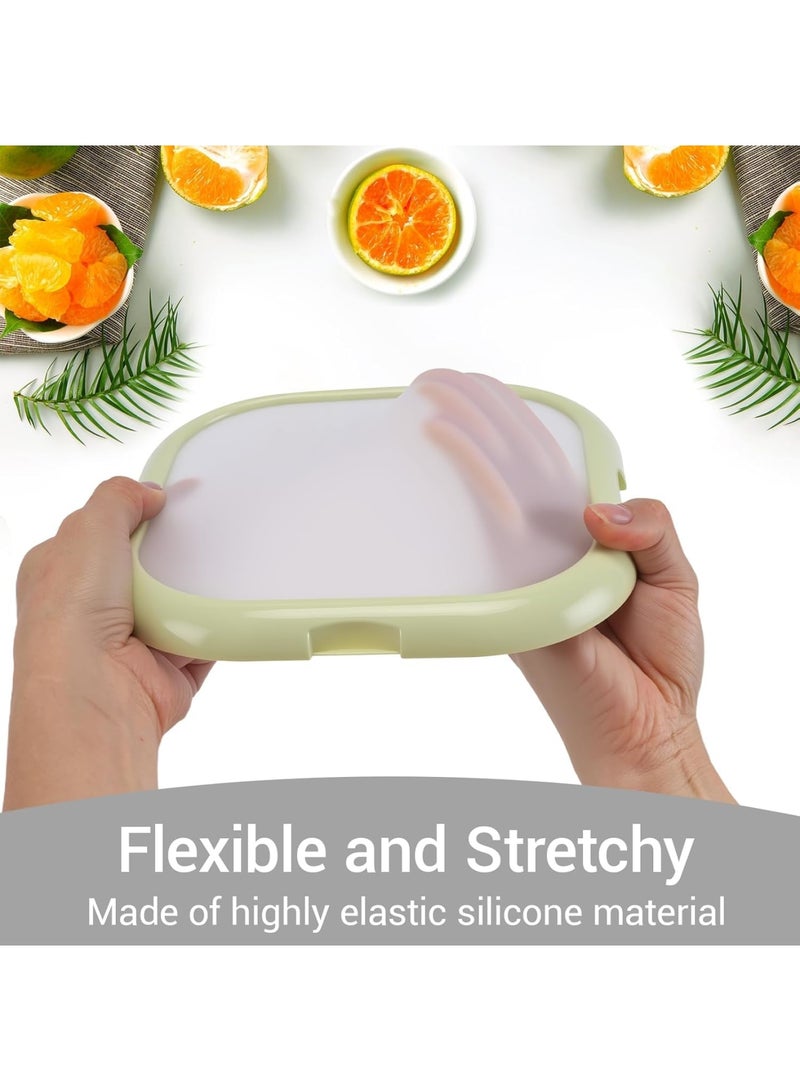 SYOSI Reusable Food Savers Set, Airtight Storage Containers for Avocados, Onions, Tomatoes & Sandwiches, BPA-Free Kitchen Organizers for Fruits, Garlic & Veggies (20.5 * 20.5 * 3.3cm, Blue and Green) - Image 4