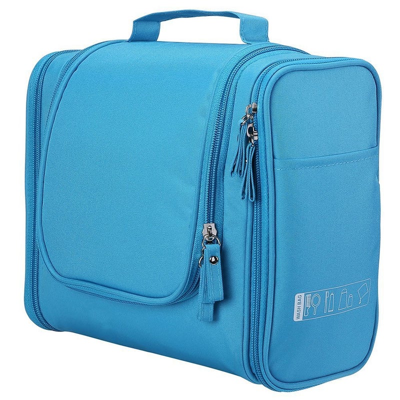 PUHBRHY Multifunctional Hanging Travel Toiletry Bag for Men and Women Makeup Organiser Cosmetic Case Bag Household Grooming Kit Storage Travel Bag with Hook Sky Blue - Image 1