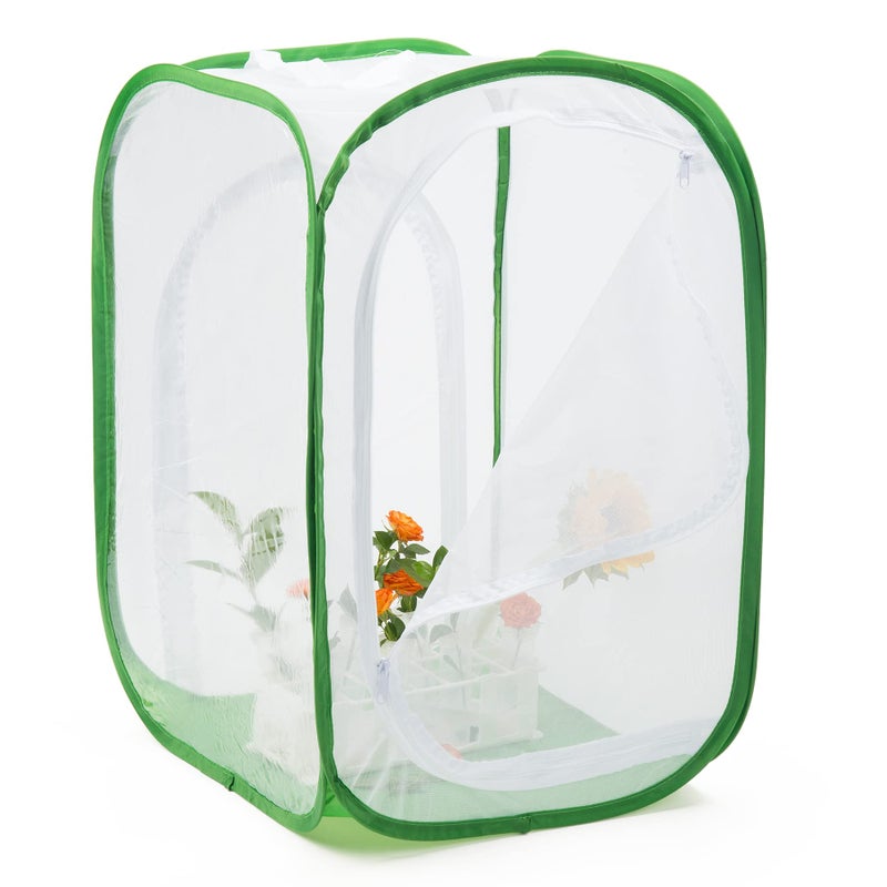 RESTCLOUD Two Doors Monarch Butterfly Habitat Insect Mesh Cage Caterpillar Enclosure Terrarium Popup 157 X 157 X 24 Inches - Image 2