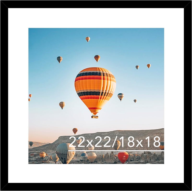 JCJMY مجموعة إطارات صور بحجم 24x24، سوداء اللون، مع ورقة تغطية بحجم 20x24؛ لعرض الصور بحجم 20x24 مع أو بدون ورقة تغطية، أو بدون ورقة تغطية لعرض الصور بحجم 24x24؛ إطارات كبيرة للتعليق على الجدار، مصنوعة من البلاستيك المقاوم للكسر، مجموعتان. - Image 1