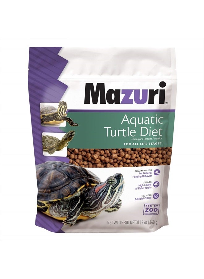 Mazuri Nutritionally Complete Aquatic Turtle Food | Freshwater Formula - 12 Ounce (12 oz) Bag  - Image 1