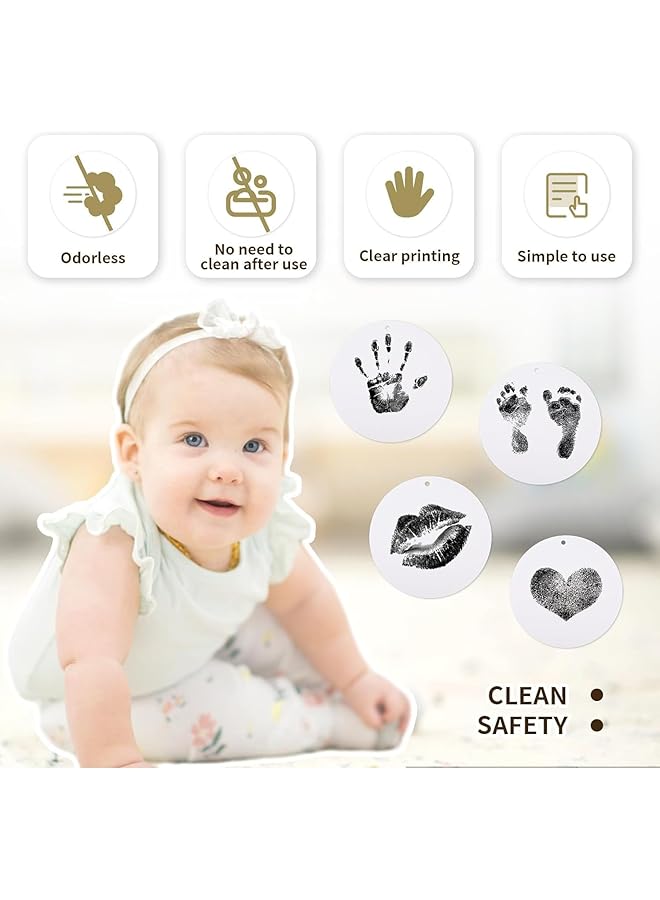 erorex Baby Handprint And Footprint Kit 8 Pack Dog Nose Print Kit Safe Clean Touch Ink Pads Ink Residue Free Family Keepsake Printing Kit Suitable For Making Family And Pet Paw Print Souvenirs  - Image 3
