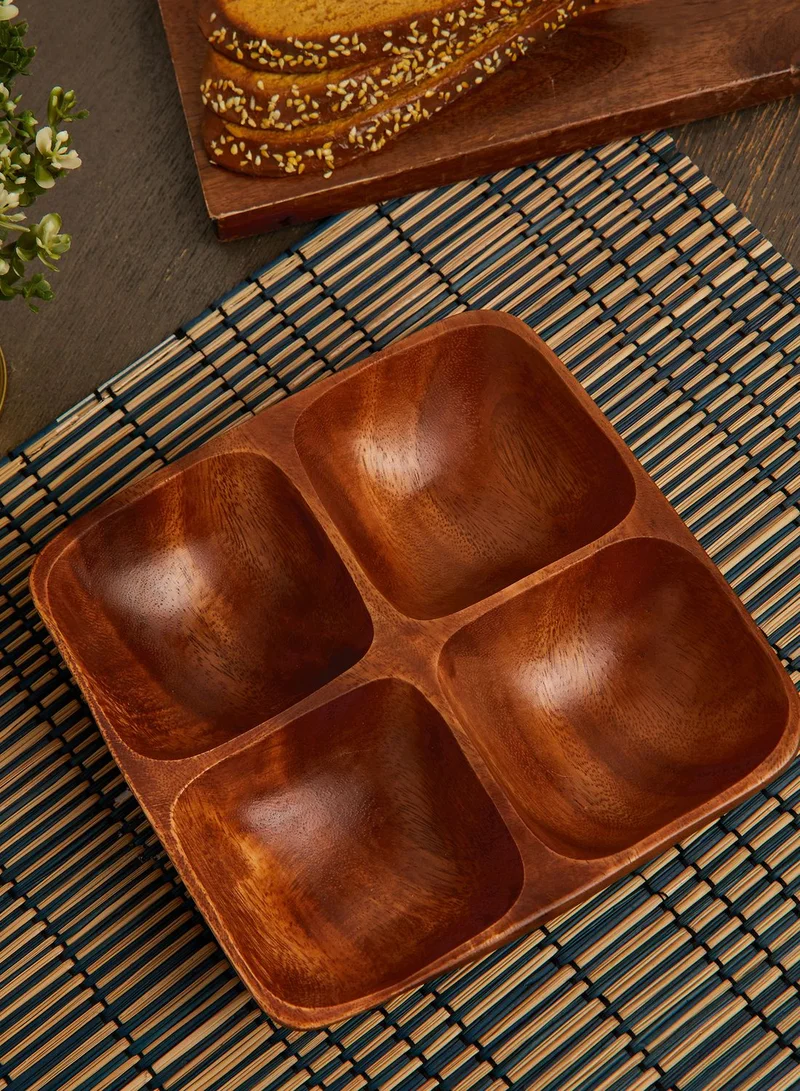 Premier Kora Acacia Wood 4 Section Serving Dish