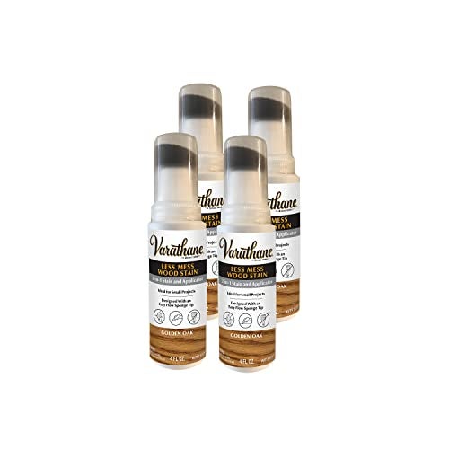 Varathane 3680354PK Less Mess Wood Stain and Applicator 4 oz Golden Oak 4 Pack - Image 1