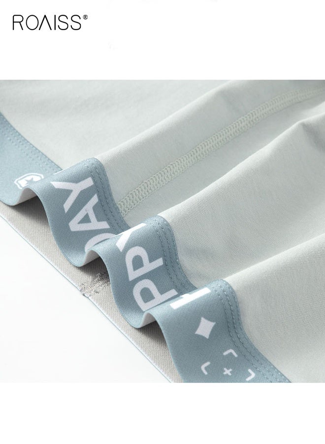 رويس 4 قطع من شورت بوكسر مضاد للبكتيريا للرجال من القطن، ملابس داخلية قصيرة للرجالقابل للتنفسسراويل بوكسر غير قابلة للتمدد، مريحة وصديقة للبشرة، غير خانقة - Image 3