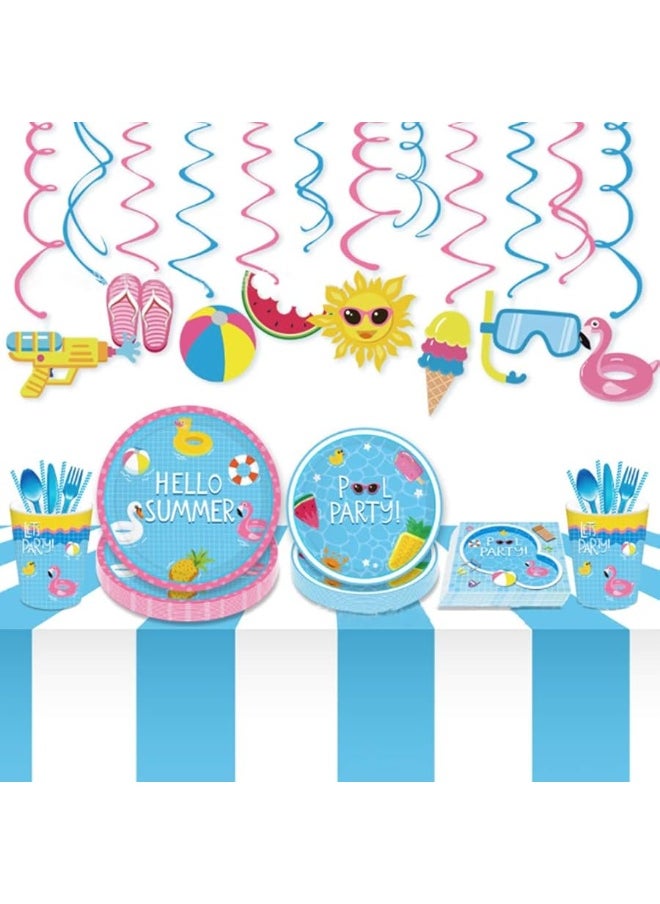 Wishlife - 30Ct Pool Party Hanging Swirl Decorations,Hawaiian Party,Beach Party,Luau Party,Summer Fun,Water Party for Girls,Boys,Kids,Sunny Day,Home,Classroom,Baby Shower - Image 1