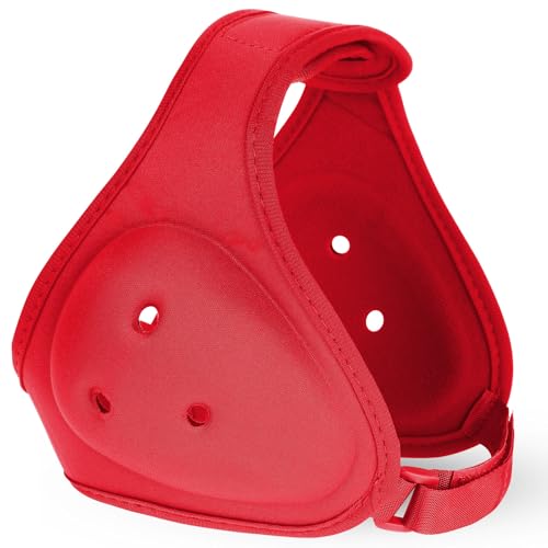 Tellegloww Wrestling Headgear for Kids Youth Soft Grappling Headgear Adjustable Wrestling Ear Guard for Adults(Red,Classic Style) - Image 2