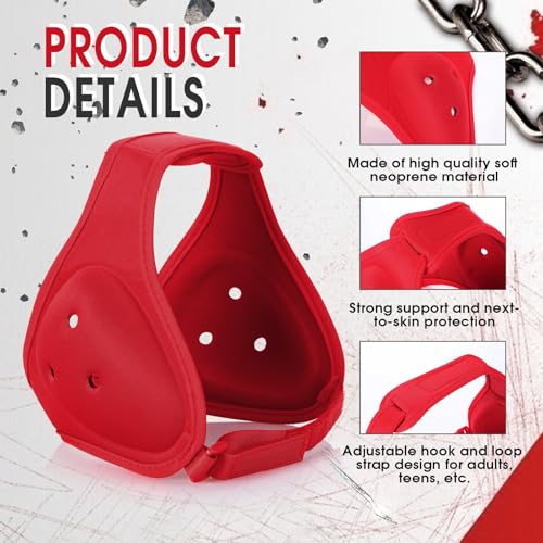 Tellegloww Wrestling Headgear for Kids Youth Soft Grappling Headgear Adjustable Wrestling Ear Guard for Adults(Red,Classic Style) - Image 3