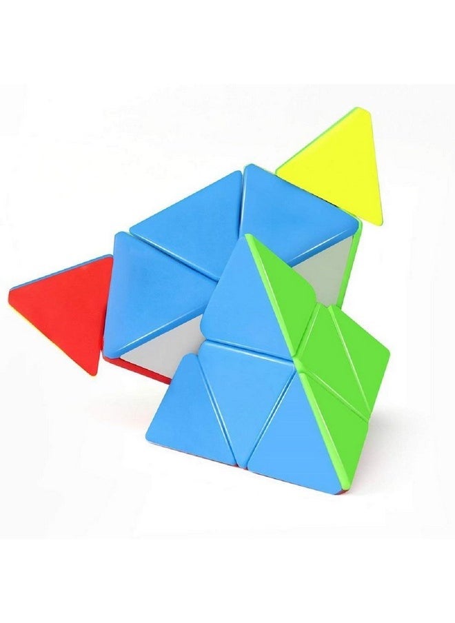 vGRASSP - Plastic High Speed And Stability Pyraminx Stickerless Triangle Cube Puzzle (Multicolour) - Image 1
